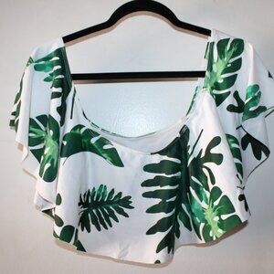 Waverly Green Leaf 2 Piece Off the Shoulder Bathing Suit